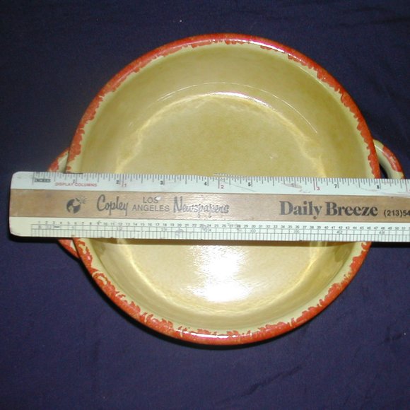 2-ITALICA ARS Hand Painted SOUP BOWLS 9" Side Diameter incl.Handles PUMPKINS EUC - Picture 5 of 8